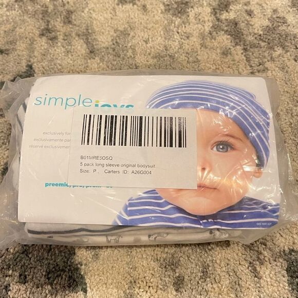 Simple Joys by Carter's Unisex Long-Sleeve Bodysuit, Pack of 5 - Picture 4 of 5